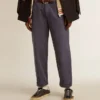 Pantaloni chino da uomo blu con effetto vissuto