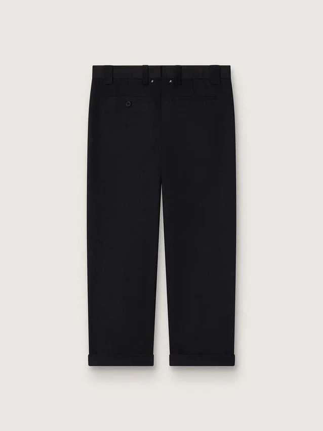 Pantaloni chino da uomo in cotone nero