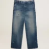 Pantaloni chino da uomo in denim con dettagli consumati