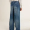 Pantaloni chino da uomo in denim con dettagli consumati