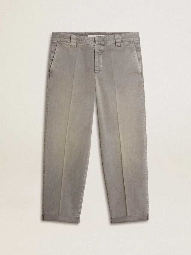 Pantaloni chino in cotone grigio