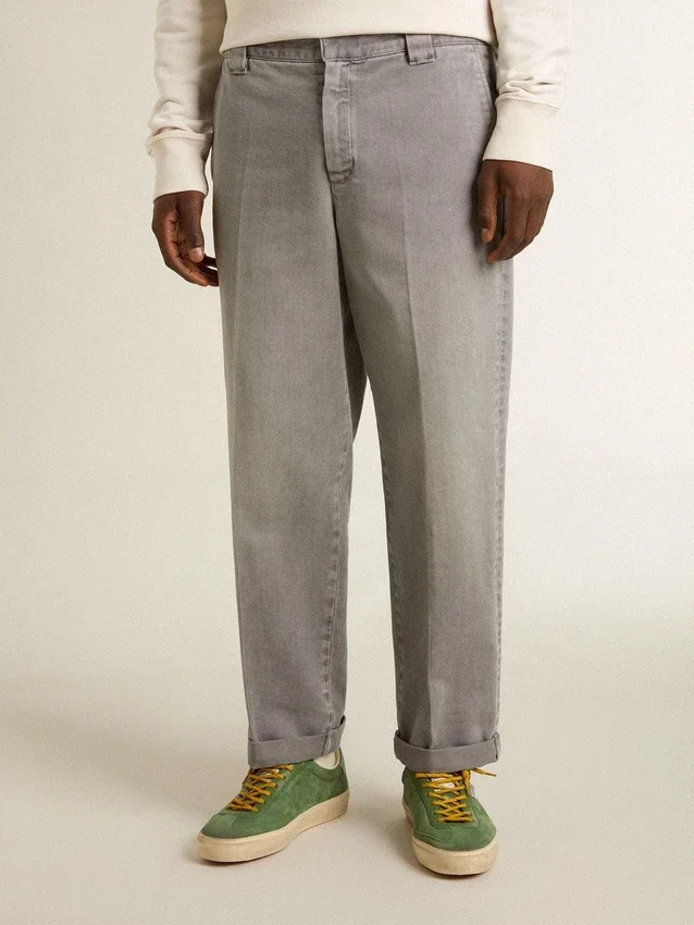 Pantaloni chino in cotone grigio