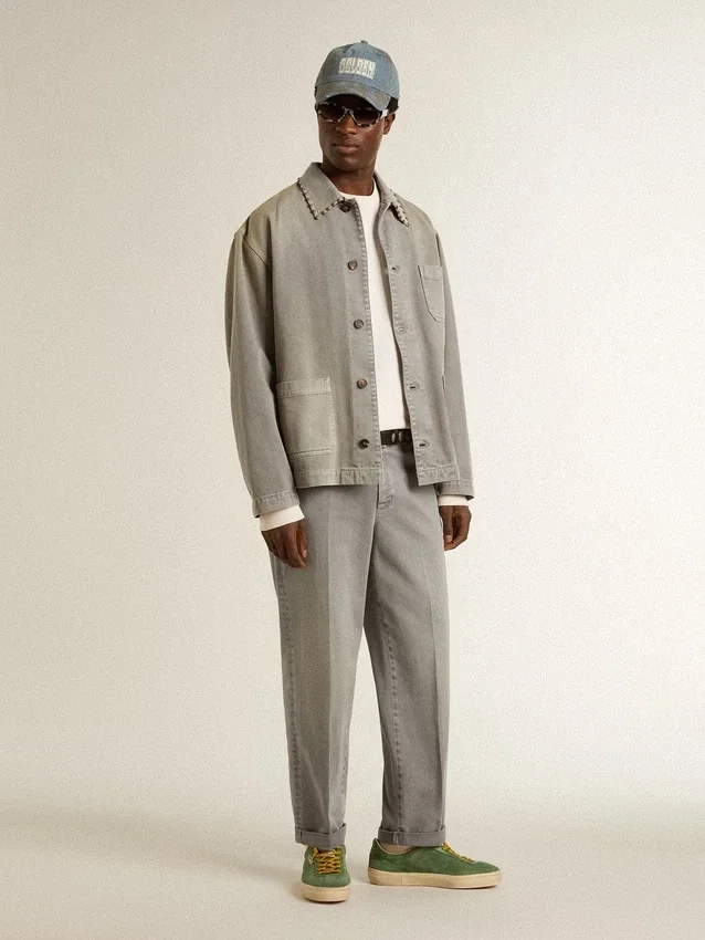 Pantaloni chino in cotone grigio