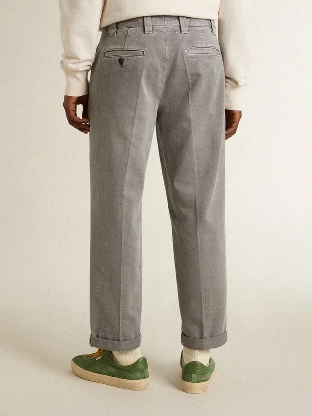 Pantaloni chino in cotone grigio