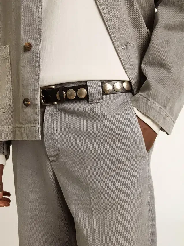 Pantaloni chino in cotone grigio