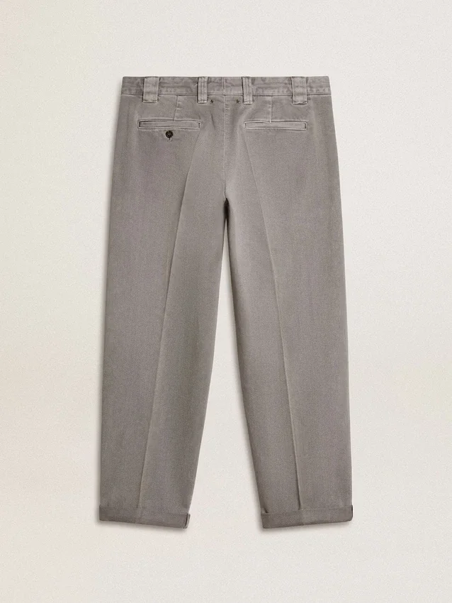Pantaloni chino in cotone grigio