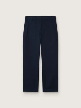 Pantaloni chino unisex Journey in tela di cotone blu con logo ricamato