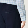 Pantaloni chino unisex Journey in tela di cotone blu con logo ricamato