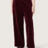 Pantaloni da bambina color bordeaux effetto velluto con tasca posteriore