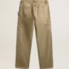 Pantaloni da donna in cotone con effetto consumato