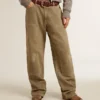 Pantaloni da donna in cotone con effetto consumato