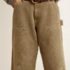 Pantaloni da donna in cotone con effetto consumato
