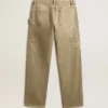 Pantaloni da donna in cotone con effetto consumato