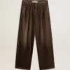Pantaloni da donna in cotone con lavaggio medio