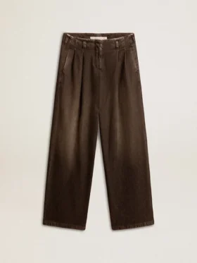 Pantaloni da donna in cotone con lavaggio medio