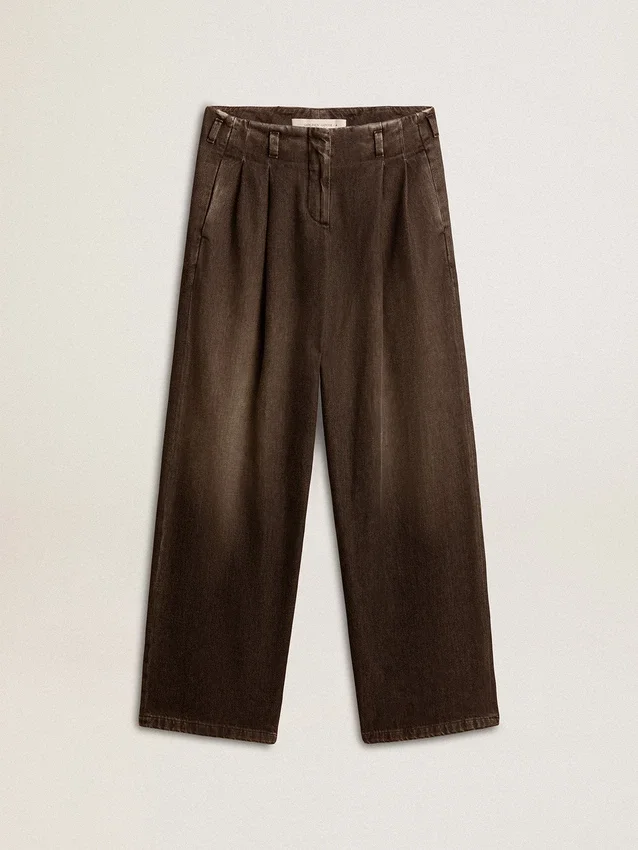 Pantaloni da donna in cotone con lavaggio medio