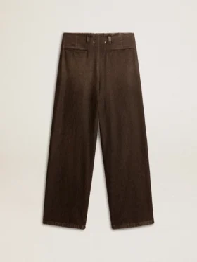 Pantaloni da donna in cotone con lavaggio medio