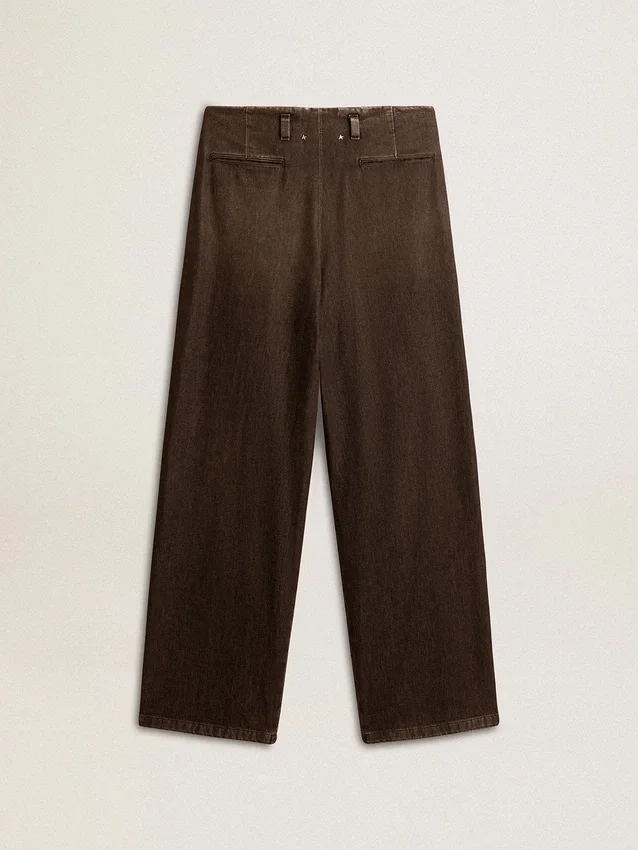 Pantaloni da donna in cotone con lavaggio medio