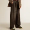 Pantaloni da donna in cotone con lavaggio medio