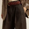 Pantaloni da donna in cotone con lavaggio medio