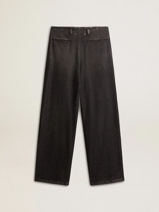 Pantaloni da donna in cotone con lavaggio medio
