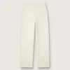 Pantaloni da donna in denim bianco con perline e cristalli
