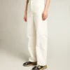 Pantaloni da donna in denim di cotone bianco ottico