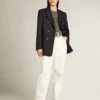 Pantaloni da donna in denim di cotone bianco ottico
