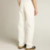 Pantaloni da donna in denim di cotone bianco ottico