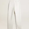 Pantaloni da donna in denim di cotone bianco ottico