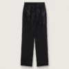 Pantaloni da donna in denim di cotone con decorazioni in cristallo con effetto sfumato