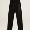 Pantaloni da donna in denim di cotone con decorazioni in cristallo con effetto sfumato