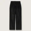 Pantaloni da donna in denim di cotone nero con trattamento vissuto