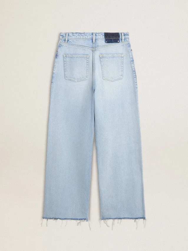 Pantaloni da donna in denim effetto vissuto