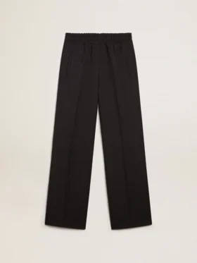 Pantaloni da donna in gabardina di lana blu scuro