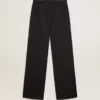 Pantaloni da donna in gabardina di lana blu scuro