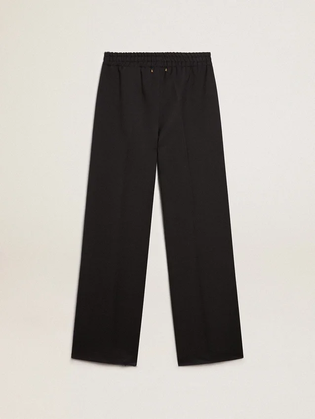 Pantaloni da donna in gabardina di lana blu scuro