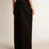 Pantaloni da donna in gabardina di lana nera