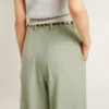 Pantaloni da donna in lana verde salvia