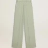 Pantaloni da donna in lana verde salvia