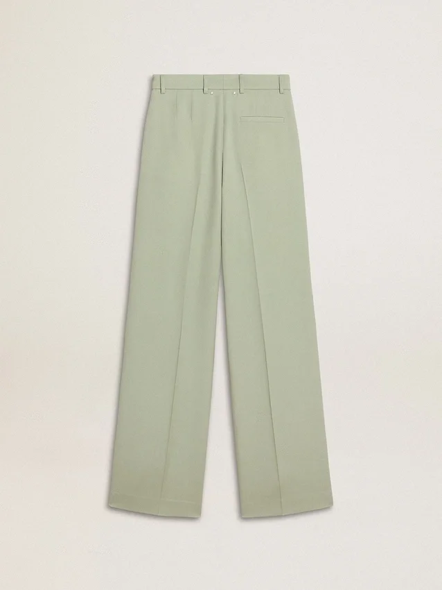 Pantaloni da donna in lana verde salvia