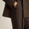 Pantaloni da donna in lana vergine marrone