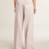 Pantaloni da donna in tessuto di lana sartoriale rosa