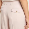 Pantaloni da donna in tessuto di lana sartoriale rosa