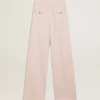 Pantaloni da donna in tessuto di lana sartoriale rosa