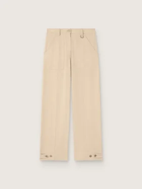 Pantaloni da donna in viscosa beige