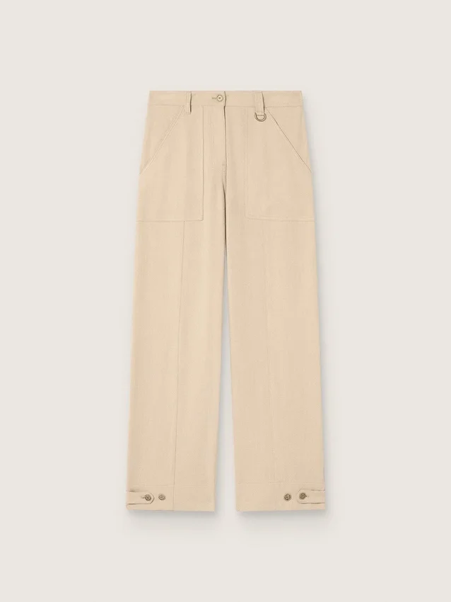 Pantaloni da donna in viscosa beige