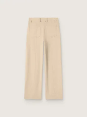 Pantaloni da donna in viscosa beige