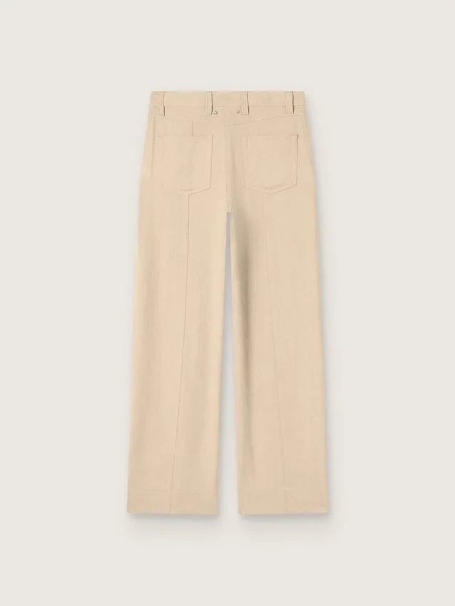 Pantaloni da donna in viscosa beige