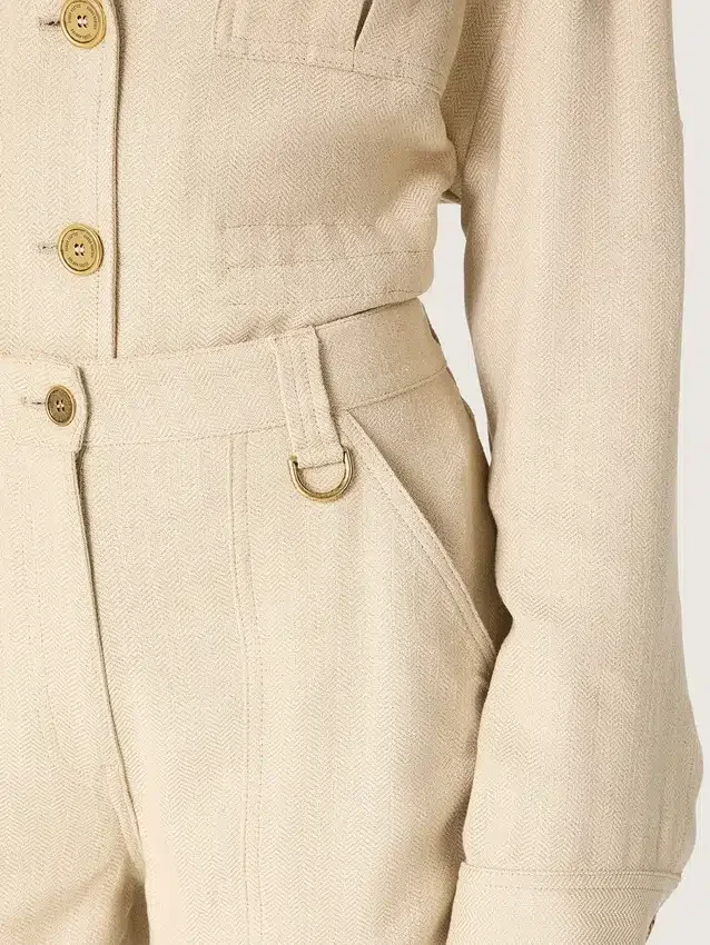 Pantaloni da donna in viscosa beige